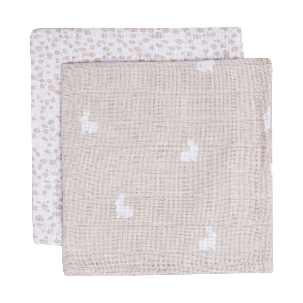 Mouth Cloth muslin Dotted Nougat 2 Stuks