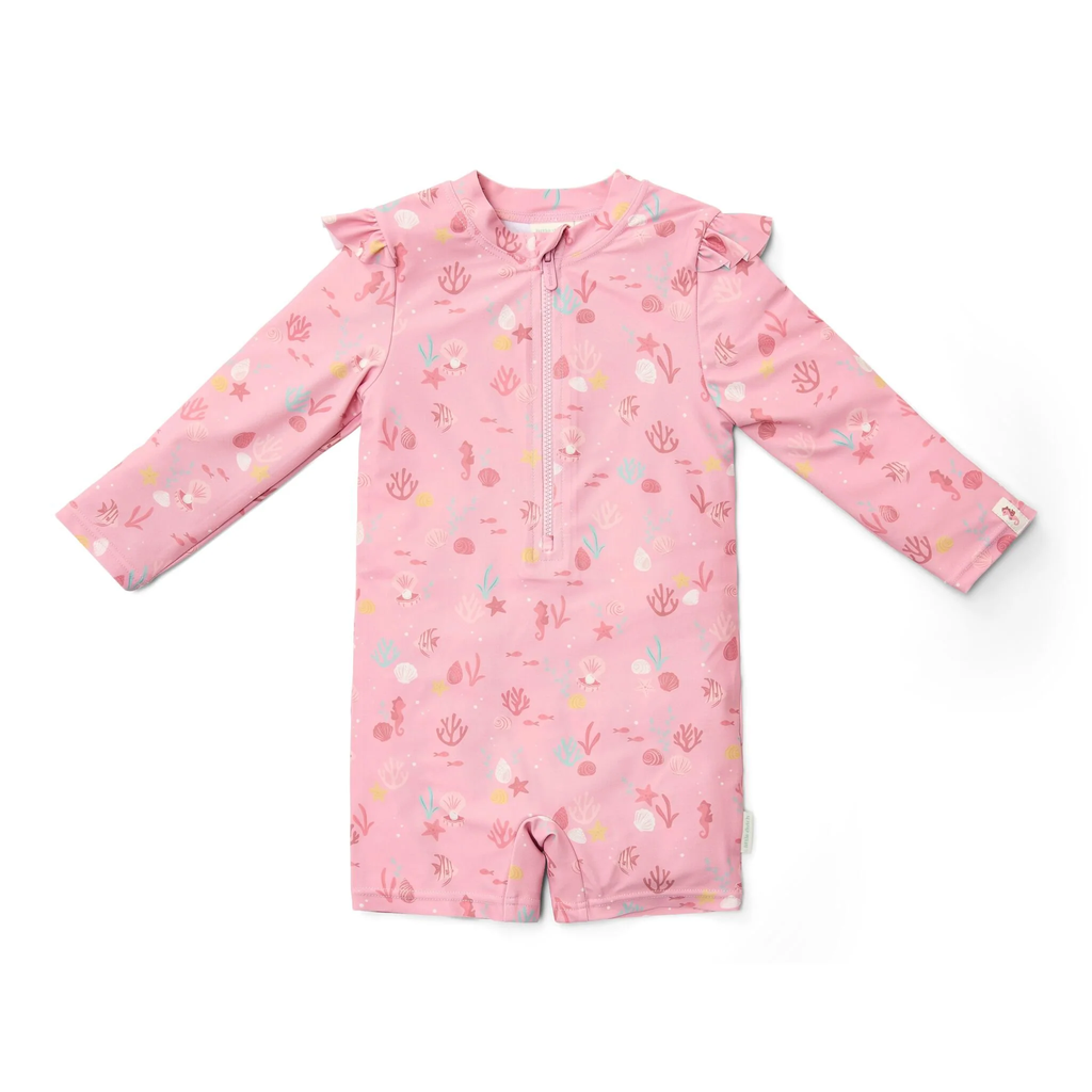 Little Dutch Swimsuit Long Sleeves Ocean Treasures Multi Color 1-2Y