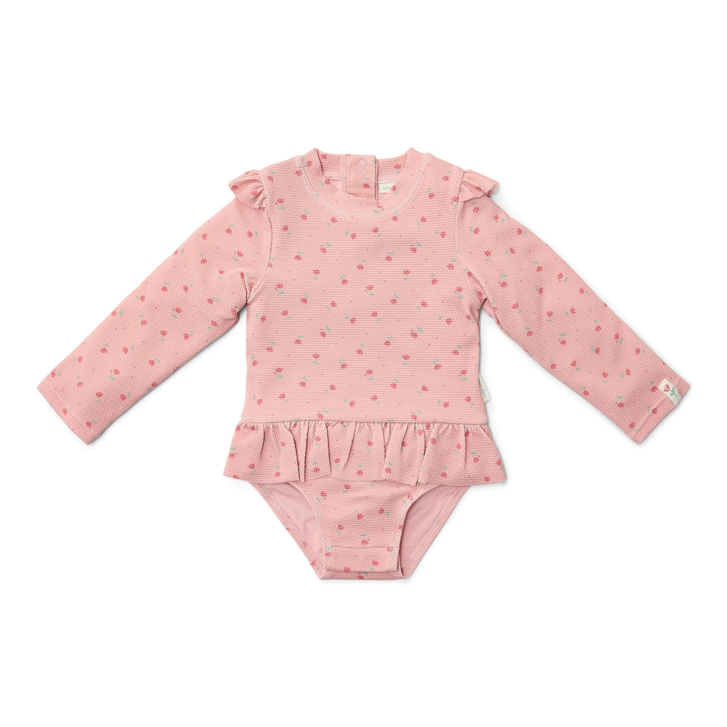 Little Dutch Bath Suit Long Sleeve Sunny Flowers Blush/Pink 1-2Y
