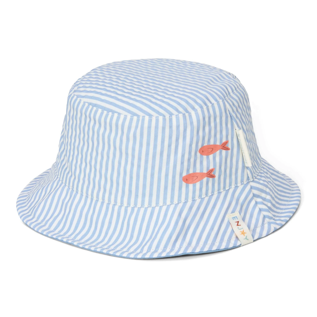 Little Dutch Reversible Bucket Hat Stripes Ocean Blue 1-2Y 