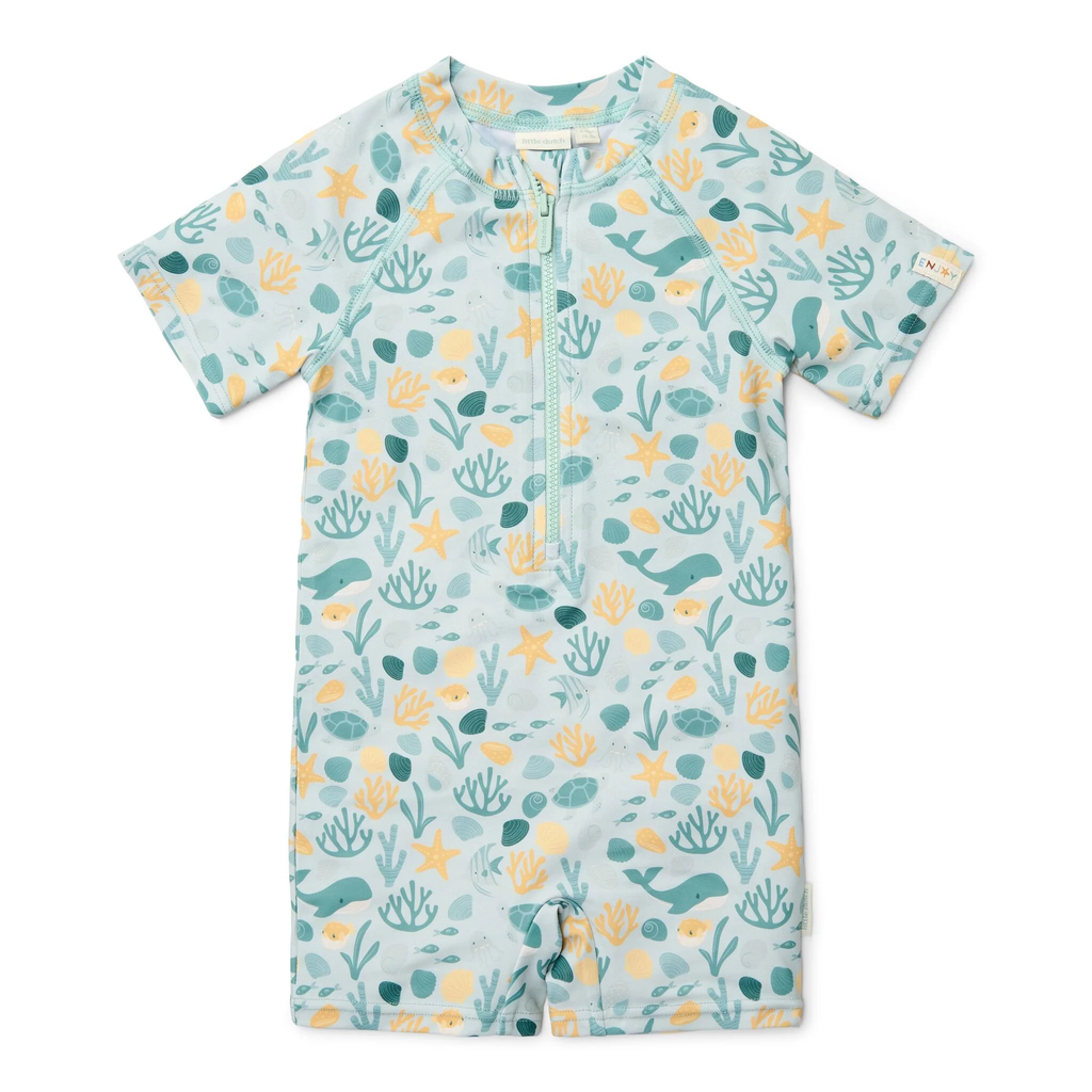 Little Dutch Swimsuit Short sleeves sea shells multicolour 2-6M