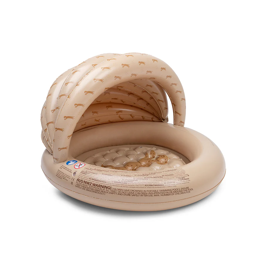 Swim Essentials Pool With Canopy Brown Leopard 