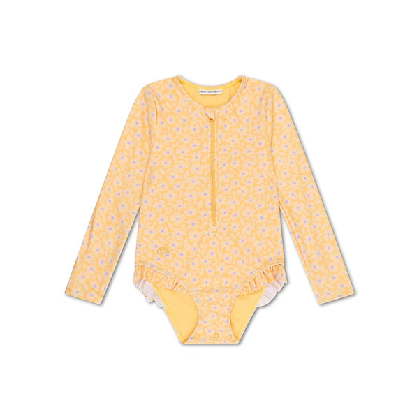 Swim Essentials Swimsuit long sleeve Yellow Flowers 62/86cm 