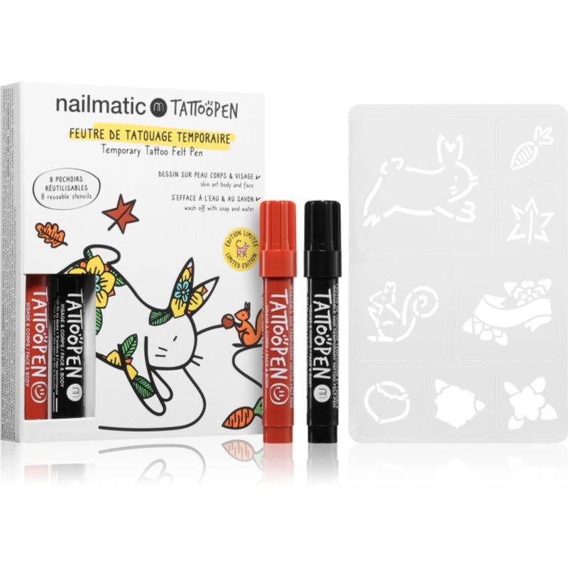 Nailmatic Temporary Tattoo Pen Set for Children 3 Y+ the Rabbit 10 Pc
