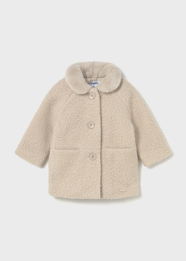 Mayoral Shearling coat - Sand