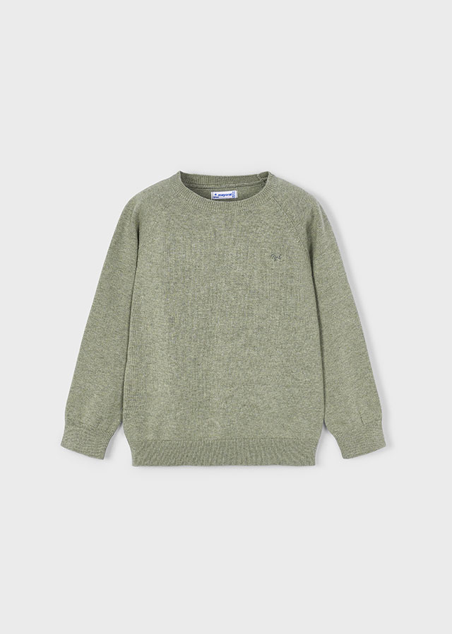 Mayoral Basic cotton jumper w/round - Pistachio