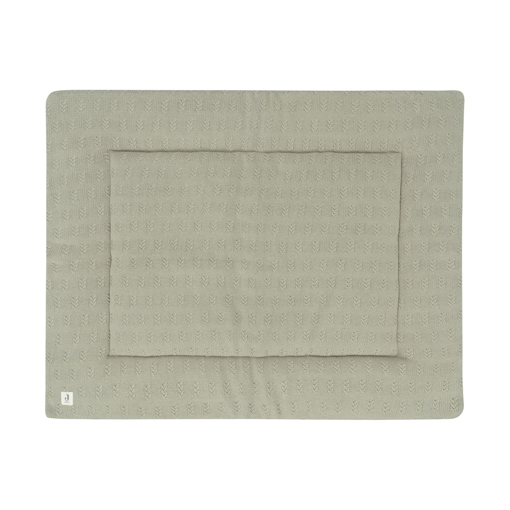 Jollein Grain Knit Olive Green Playpen Mat - 75 X 95 Cm -