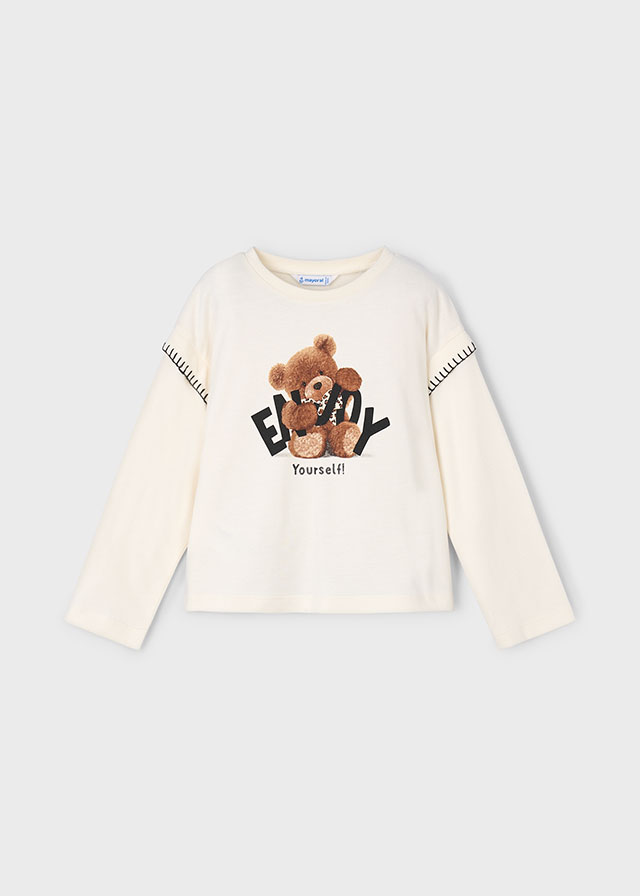 Mayoral Long Sleeve shirt bear - Macchiato