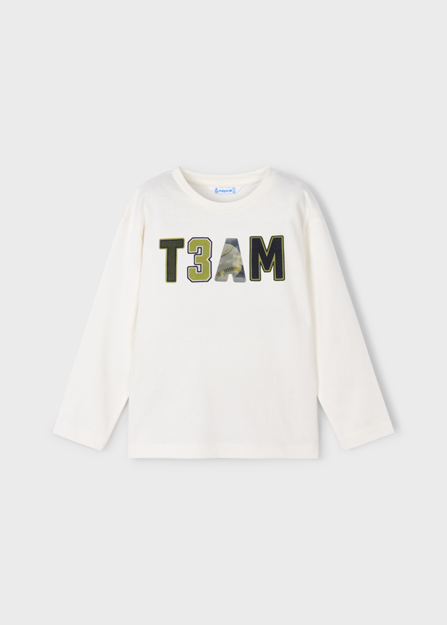 Mayoral Long Sleeve t-shirt - Cream 4077