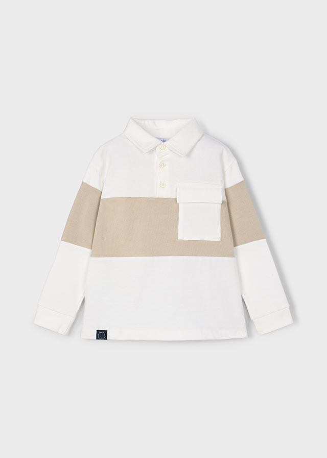 Mayoral Long Sleeve Polo - Cream