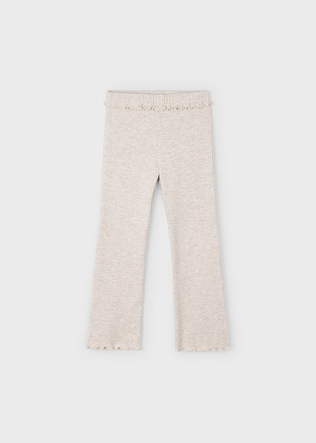 Mayoral Rib knit flare leggings - H. Sand