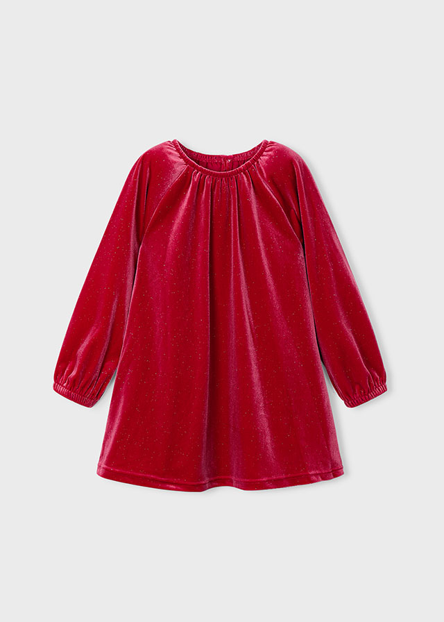 Mayoral Sparkly velvet dress - Red