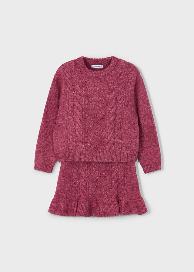 Mayoral Tricot skirt set - Cherry
