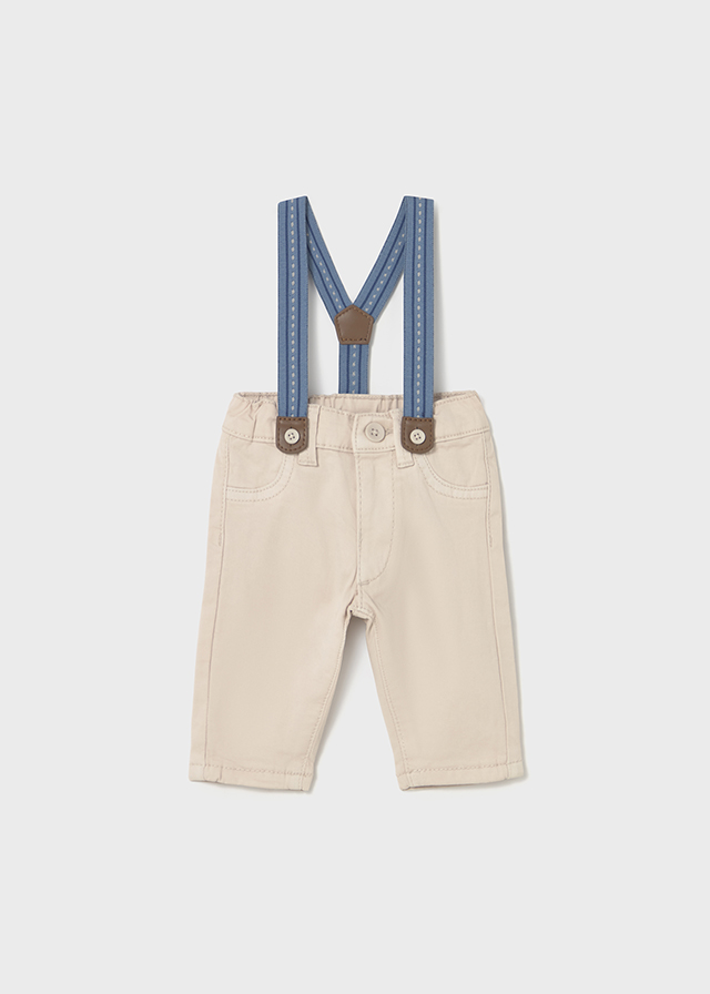 Mayoral Long trousers with suspenders - Stone