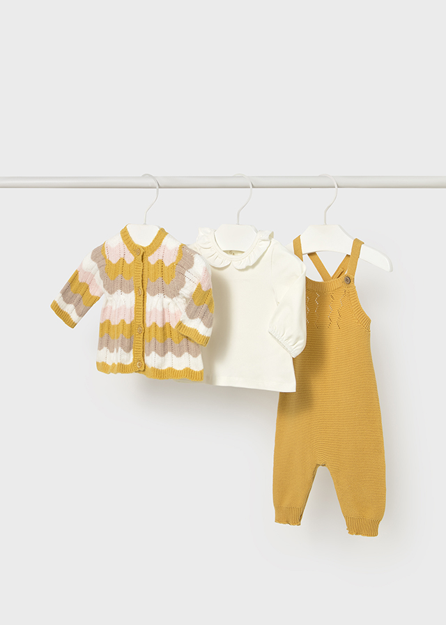 Mayoral Knit dungarees set - Chamomile