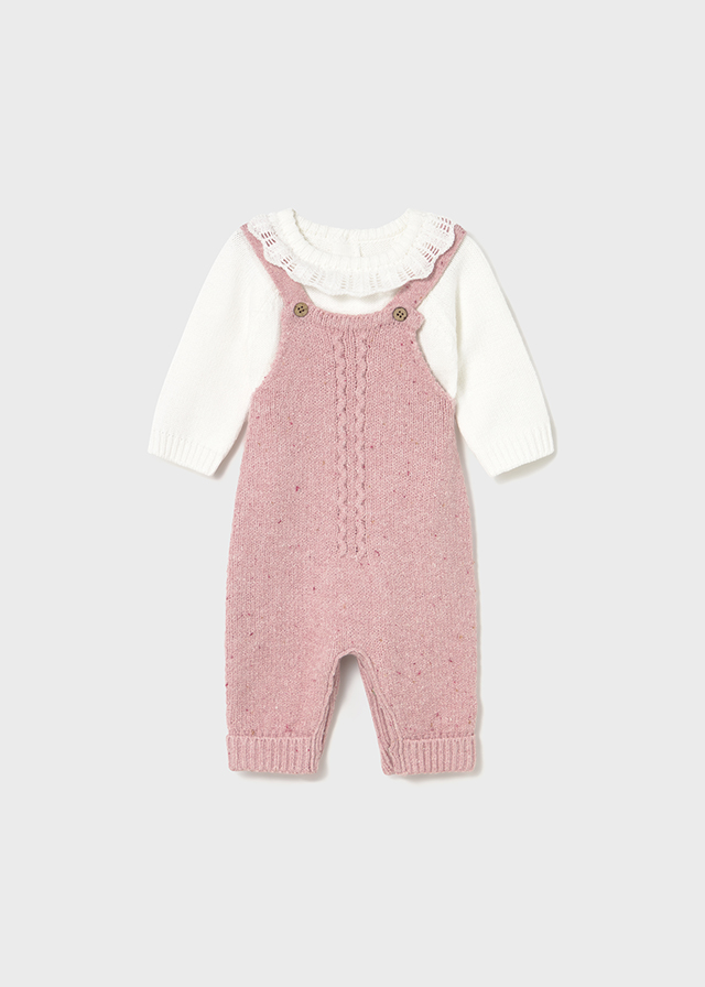 Mayoral Knit dungarees set - Orchid
