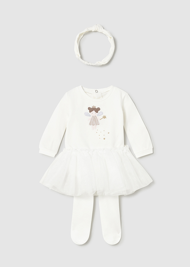 Mayoral Bodysuit withtutu set - Natural