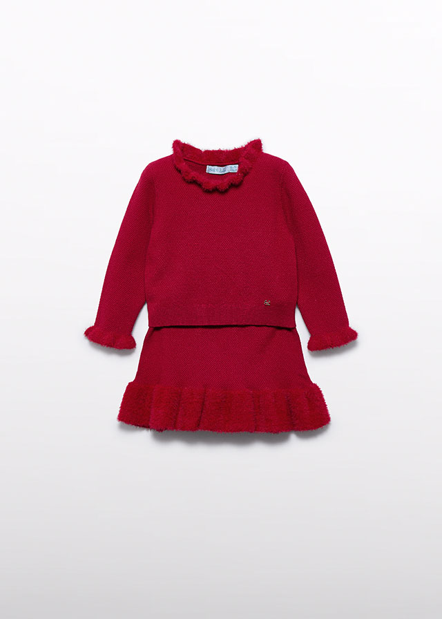 Abel & Lula Tricot skirt set - Red