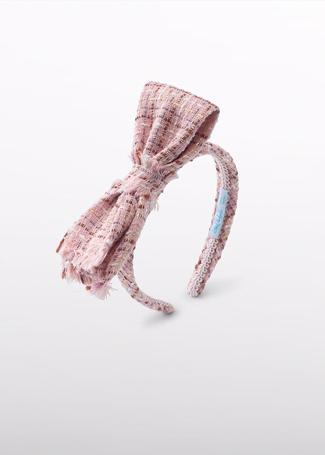 Abel & Lula Bowtie tweed headband - Petal