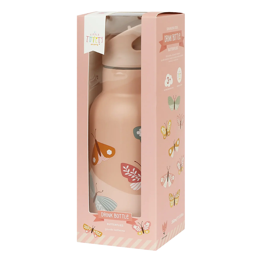 A little Lovely Company Stainless Steel Bottle Butterflies 