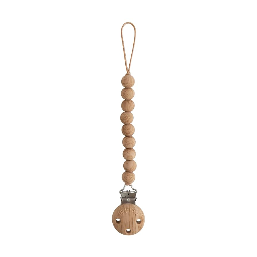 Mushie - Pacifier Clip Hera Faux Wood 