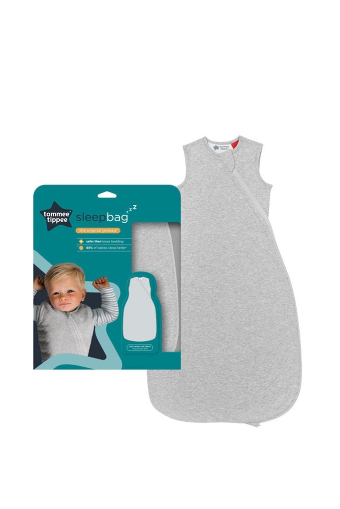 Tommee Tipppee Sleep Bag, 1.0 Tog, Sky Grey Marl 6-18m