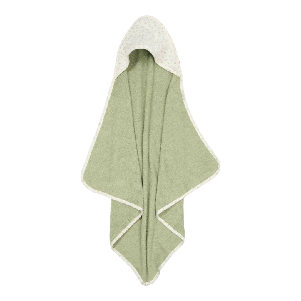 Little Dutch Hooded Towel Muslin Blueberry Leaves 75x75