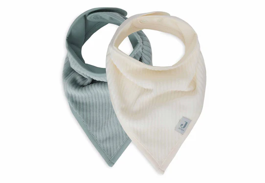 Jollein Bib Bandana Velvet Rib Sea Green/Ivory 