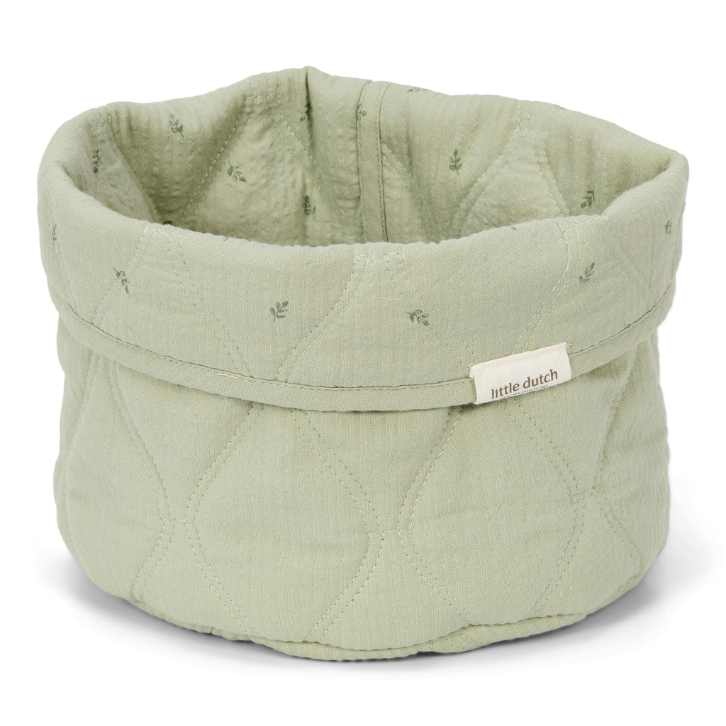 Little Dutch - Small quilted changing basket Pure Sage