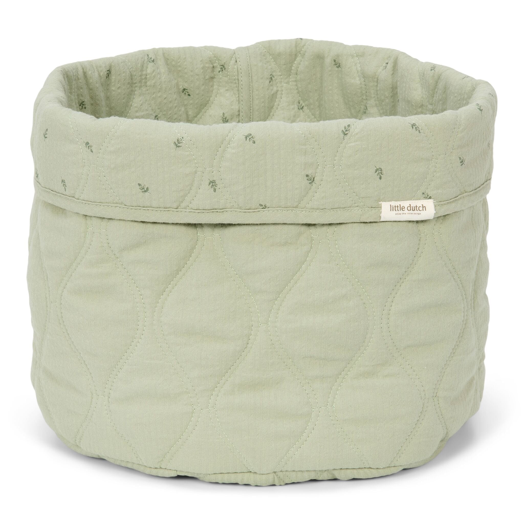 Little Dutch - Large quilted changing basket Pure Sage
