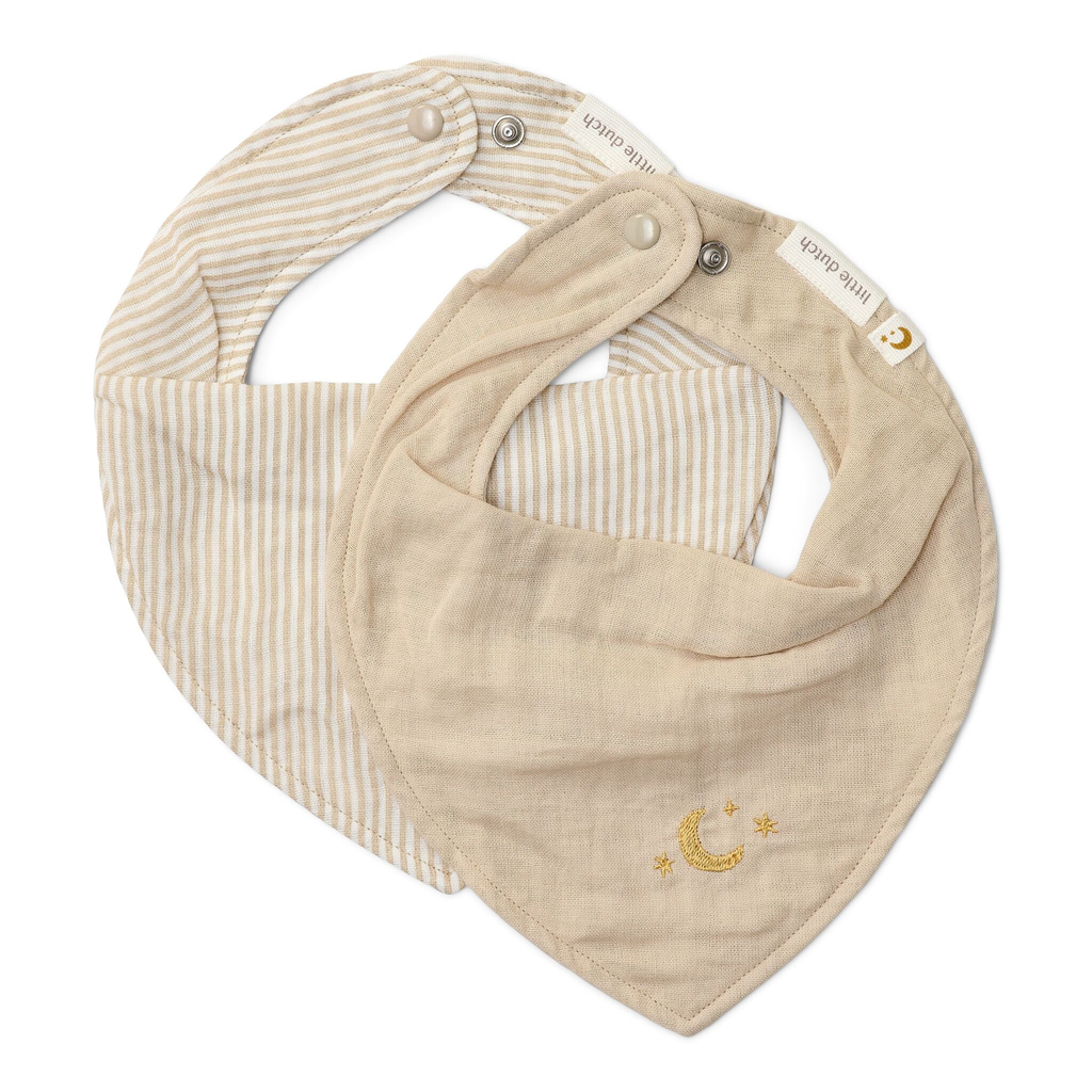 Little Dutch - Set of 2 bib bandanas Pure Soft Beige