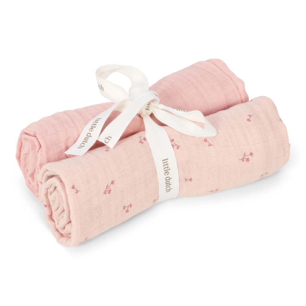 Little Dutch - Set of 2 muslin swaddles Pure Blossom 70x70