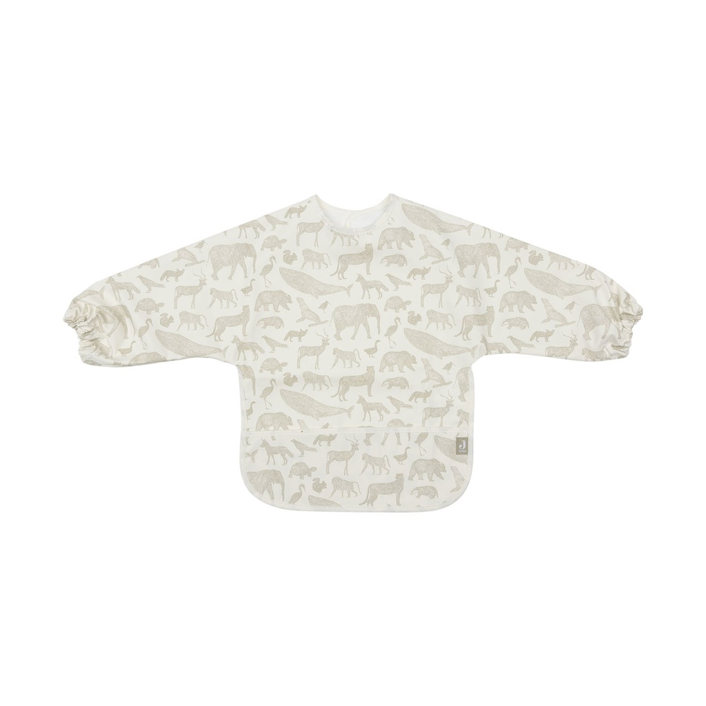 Jollein Bib Waterproof with sleeves Olive Green Animal 