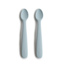 Mushie Silicone Baby Feeding Spoons  2-Pack (Powder Blue)