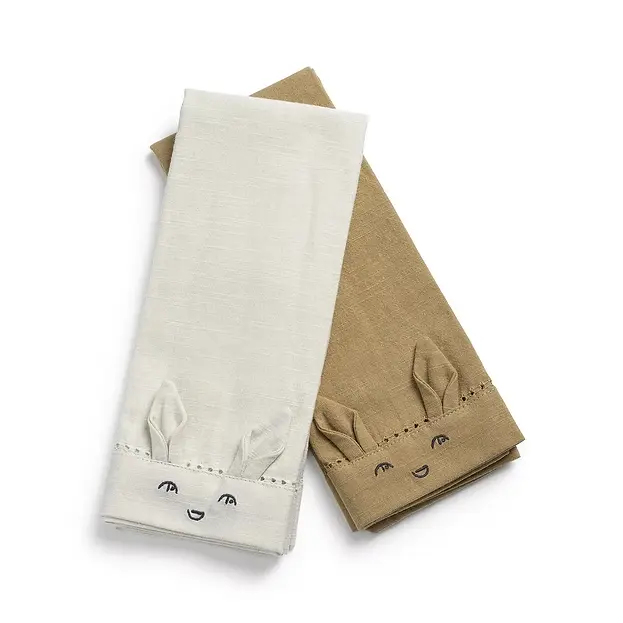 Elodie Baby Napkins 2 pieces - Lily White/Warm Sand
