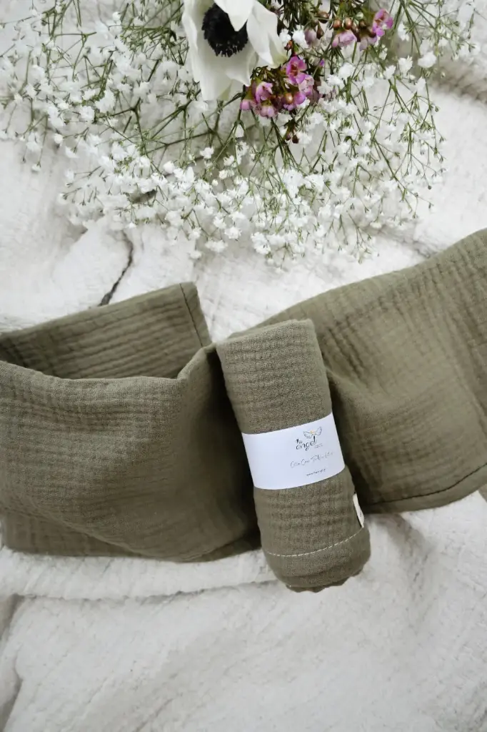 The Angel Πάνες αγκαλιάς με βαμβακερή μουσελίνα μεγάλη 1,20 x 1,20