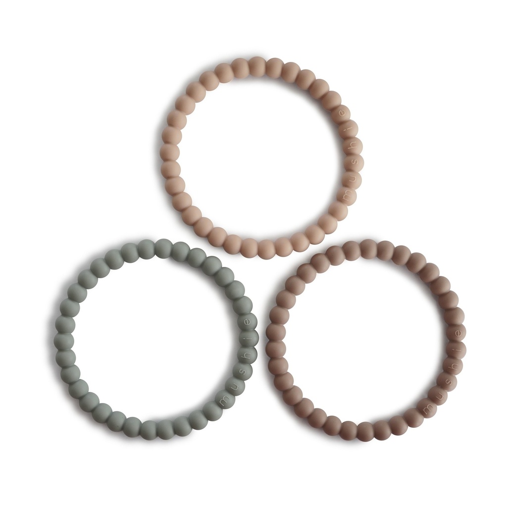 MORI Mushie Pearl Silicone Teething Bracelet 3 Pack