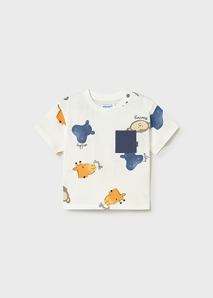 Mayoral Printed s/s t-shirt Cream