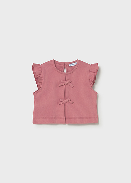 Mayoral rib knit top Blush