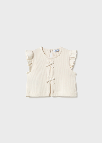 Mayoral rib knit top Bone