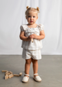 Mayoral Striped shirt and short set Hazelnut