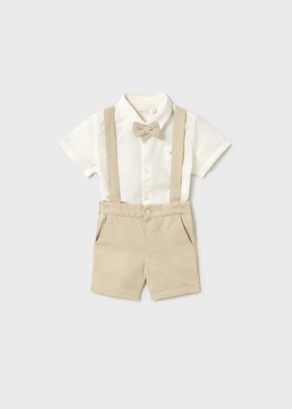 Mayoral 3pc bermuda linnen set oat mixed