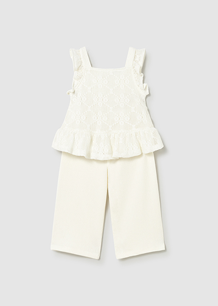 Mayoral combined long pants set Natural