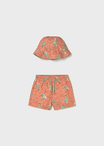 Mayoral Swim shorts w/ bucket hat Clay