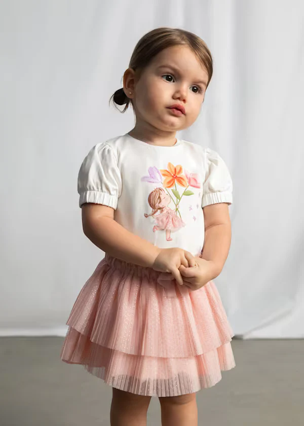 Mayoral Pleated tulle skirt Blossom