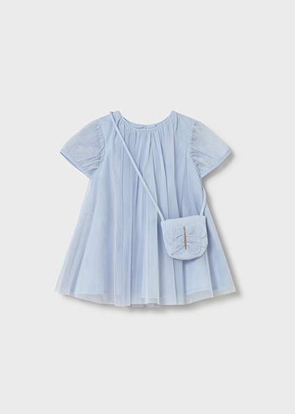Mayoral tulle dress w/ bag Sky