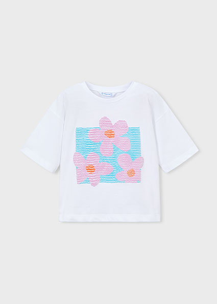 Mayoral S/s t-shirt white lila