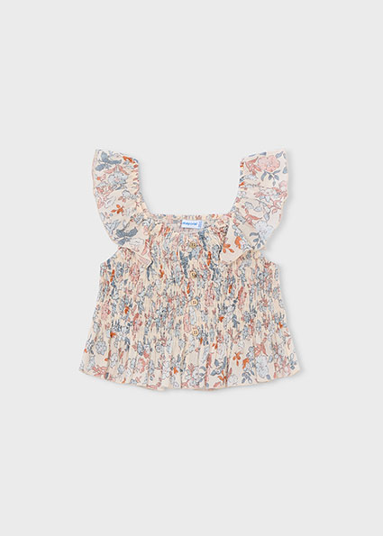 Mayoral Printed bambula top Salmon