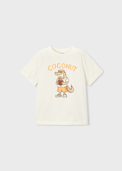 Mayoral Shirt "crocodile" applique Cream