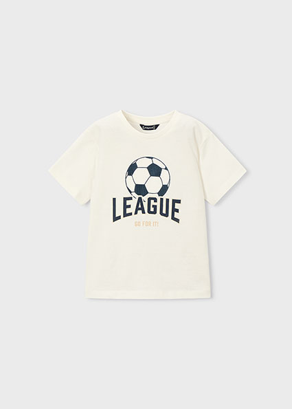 Mayoral Shirt "league" applique Cream
